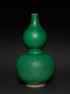 Double Gourd-shaped Green Vase, 1368- 1644. China, Ming dynasty (1368-1644). Stoneware; overall: 20