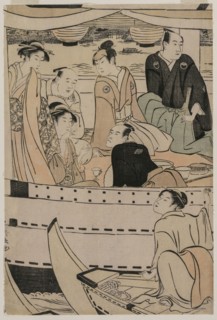 Boating Party on the Sumida River, 1789. Torii Kiyonaga (Japanese, 1752-1815). Color woodblock