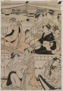 Boating Party on the Sumida River, 1789. Torii Kiyonaga (Japanese, 1752-1815). Color woodblock