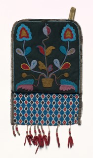 Bag, 1850-1900. Plains or Northeastern Woodlands, Nehiyawak (Cree) or Metis People. Beadwork on