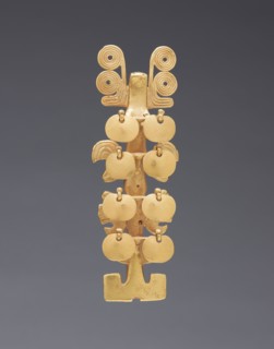 Pendant, 400-700. Panama, International Style, 5th-7th century. Cast gold; overall: 10.8 x 3.9 cm