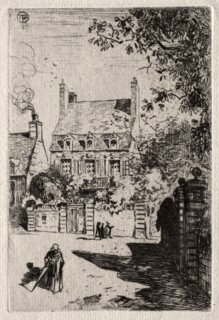 In Province: The House at Orléans, c. 1875. Félix Hilaire Buhot (French, 1847-1898). Etching;