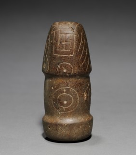 Pestle, 700 BC-1. Peru, North Highlands, Pacopampa(?), Chavín style (1000-200 BC). Stone, pigment;
