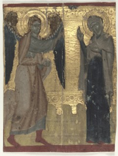 Miniature Excised from a Book of Hours: The Annunciation, late 13th Century. Italy, Venice, 13th