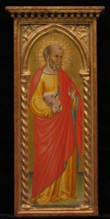 Saint in Red Cloak, late 19th - early 20th century. Italy, late 19th-early 20th century. Tempera on