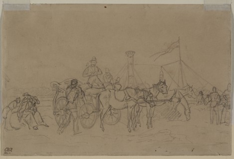 Passengers for Rhine Steamer (verso), second or third quarter 1800s. Heinrich von Mayr (German,