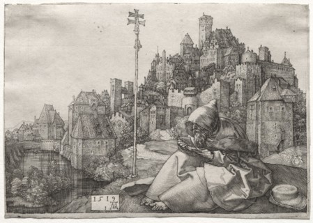 St. Anthony Reading, 1519. Albrecht Dürer (German, 1471-1528). Engraving
