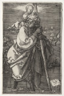 St. Christopher, Facing to the Left, 1521. Albrecht Dürer (German, 1471-1528). Engraving