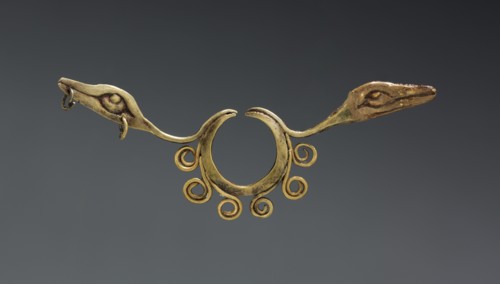 Nose Ornament, c. 500-200 BC. Peru, North Highlands, Chavín de Huantar(?), Chavín style (1000-200