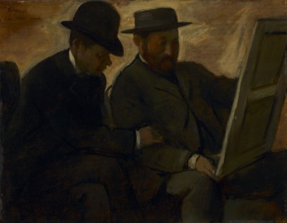 Paul Lafond and Alphonse Cherfils Examining a Painting, c. 1878-1880. Edgar Degas (French,