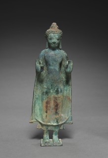 Buddha with Hands in Gesture of Teaching, Vitarka Mudra, 600s. Thailand, Mon-Dvaravati Period, 7th