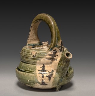 Water Container in the Shape of a Kettle:  Oribe Ware, early 17th century. Japan, Gifu Prefecture,