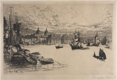Greenwich. Francis Seymour Haden (British, 1818-1910). Etching