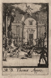 The Martyrdom of the Apostles:  St. Thomas. Jacques Callot (French, 1592-1635). Etching