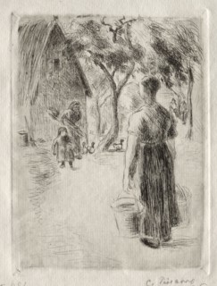 Paysanne portant des seaux, 1889. Camille Pissarro (French, 1830-1903). Etching and drypoint