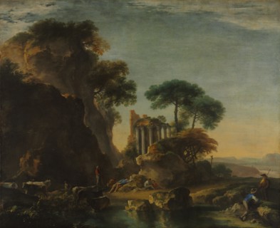 Ruins in a Rocky Landscape, c. 1640. Salvator Rosa (Italian, 1615-1673). Oil on canvas; framed: 157