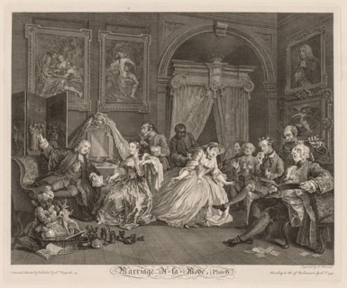 Marriage à la Mode:  The Toilet Scene, 1745. William Hogarth (British, 1697-1764). Engraving