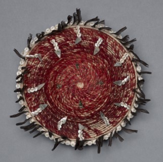 Gift Bowl, c. 1900. California, Pomo, 20th century. Sedge with mallard, quail, acorn woodpecker