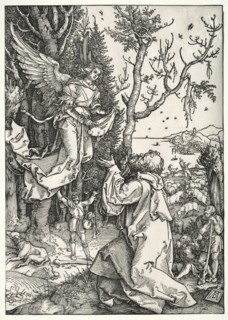 The Life of the Virgin: Joachim and the Angel, c. 1504. Albrecht Dürer (German, 1471-1528). Woodcut