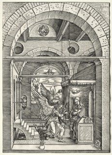 The Life of the Virgin: The Annunciation, c. 1503-1505. Albrecht Dürer (German, 1471-1528). Woodcut