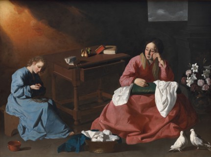 Christ and the Virgin in the House at Nazareth, c. 1640. Francisco de Zurbarán (Spanish, 1598-1664)