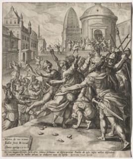 The Arrest of St. Paul, 1581. Jan I Sadeler (Flemish, 1550-1600), after Maarten de Vos (Flemish,