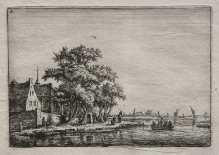 The Cemetery by the Canal. Anthonie Waterloo (Dutch, 1609/10-1690). Etching