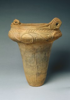 Urn (kame), c. 2000 BC. Japan, Middle Jomon Period (c. 10,500-c. 300 BC). Earthenware, terracotta,