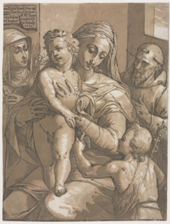 Virgin and Child with St. John, St. Catherine of Siena and St. Francis, 1585. Andrea Andreani