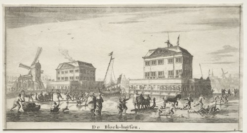 De Block-huysen. Reinier Nooms (Dutch, c. 1623-1667). Etching