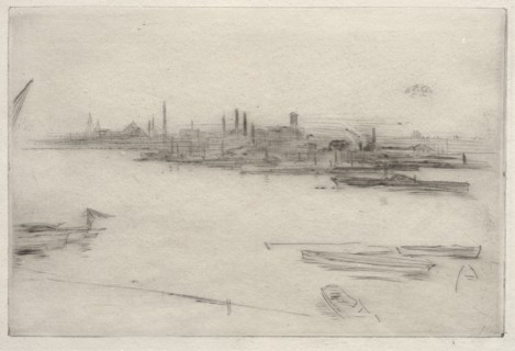 Battersea:  Dawn. James McNeill Whistler (American, 1834-1903). Drypoint