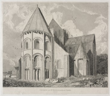 Church of St. Nicholas, at Caen. John Sell Cotman (British, 1782-1842). Etching