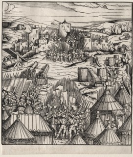Der Weisskunig: The Storming of Nantes, 1512-1515. Hans Burgkmair (German, 1473-1531). Woodcut;