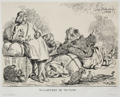 Muleteers of Tétuan, 1833. Eugène Delacroix (French, 1798-1863), Bertauts. Lithograph with beige