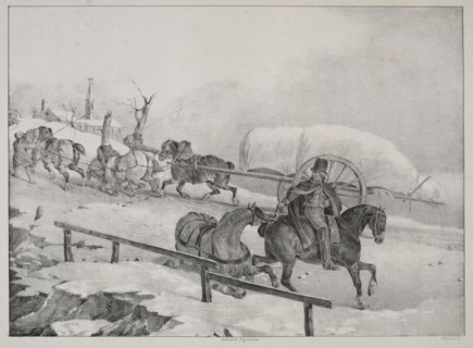 Four Diverse Subjects: Wagon climbing a Hill. Théodore Géricault (French, 1791-1824). Lithograph