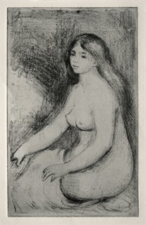Baigneuse assise, c. 1905. Pierre-Auguste Renoir (French, 1841-1919). Softground etching