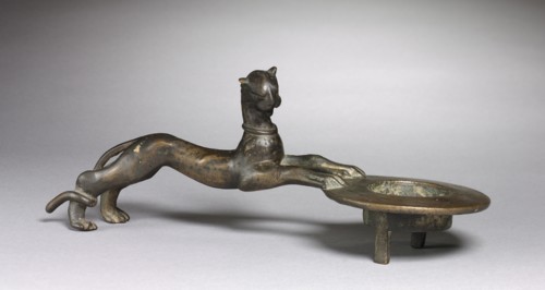 Feline-Handled Incense Burner, c. 100. Parthian, Iran, possibly Burudjird, c. AD 100. Bronze, cast;