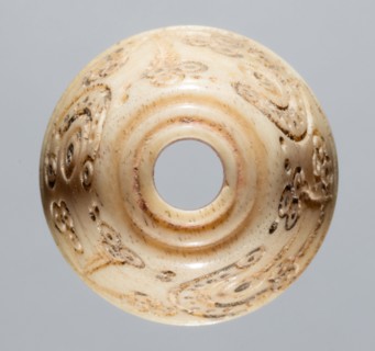 Spindle Whorl, 700s - 900s. Iran, early Islamic period, 8th - 10th century. Bone, incised; overall: