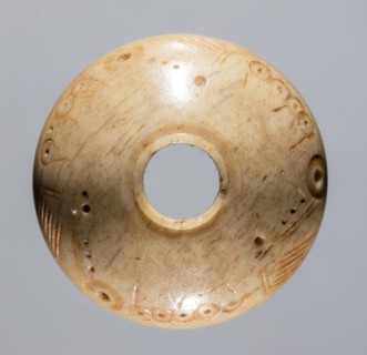 Spindle Whorl, 700s - 900s. Iran, early Islamic period, 8th - 10th century. Bone, incised; overall: