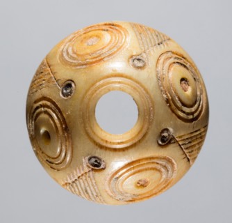 Spindle Whorl, 700s - 900s. Iran, early Islamic period, 8th - 10th century. Bone, incised; overall: