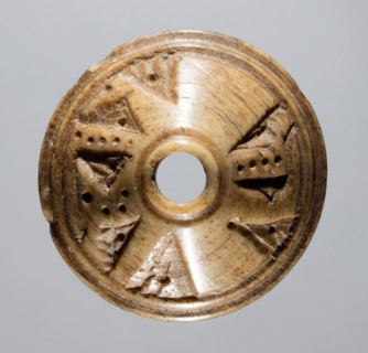 Spindle Whorl, 700s - 900s. Iran, early Islamic period, 8th - 10th century. Bone, incised; overall: