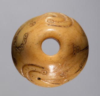 Spindle Whorl, 700s - 900s. Iran, early Islamic period, 8th - 10th century. Bone, incised; overall: