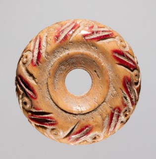 Spindle Whorl, 700s - 900s. Iran, early Islamic period, 8th - 10th century. Bone, incised; overall: