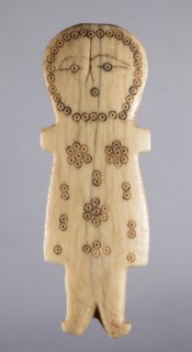 Figurine, 700s - 900s. Iran, early Islamic period, 8th - 10th century. Bone, incised; overall: 8.9