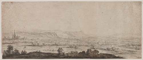Landscape with the Village of Schenkenschanz, Gelderland, 1600s. Herman Saftleven (Dutch,