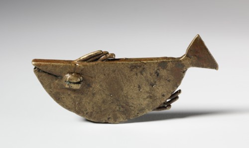 Gold Weight: Fish, 1800s. Africa, Ghana, Asante, 19th century. Brass, bronze; overall: 2.8 x 6.6 x