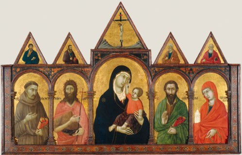 Virgin and Child with Saints, c. 1320. Ugolino di Nerio (Italian). Tempera and gold on wood panel;