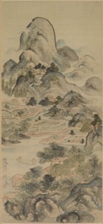 Fishing in Springtime, 1700s. Ike Taiga (Japanese, 1723-1776). Hanging scroll, ink and color on