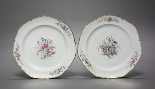 Pair of Plates (Assiettes), c. 1750. Vincennes Factory (French). Soft-paste porcelain with enamel