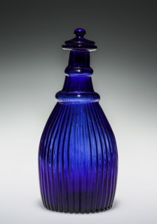 Bottle, 1825-1850. America, Massachusetts, possibly Sandwich, 19th century. Glass; overall: 15.9 x
